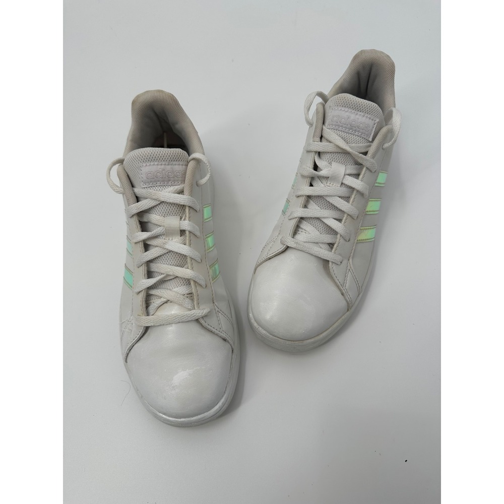 Adidas‎ Grand Court Iridescent Stripe White Sneakers Shoes Casual Size